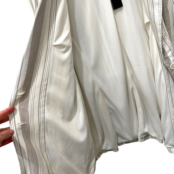 Torrid Linen Blend Blazer Sz 2X Neutral Tan Stripe Lined Lightweight Jacket‎ NEW - Picture 7 of 7